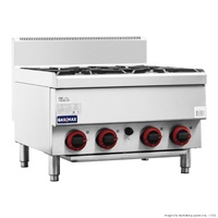 Benchtop Gas stove 4 Burners with Splashback 601x652x538mm
