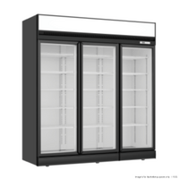 Thermaster Black Upright Three Glass Door Freezer - LG-1563DF 