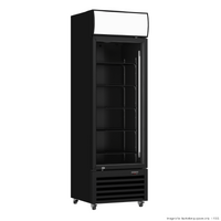 Thermaster Single Glass Door Black Colourbond Upright Drink Fridge - LG-370P