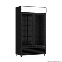 Thermaster Two Glass Door Black Colourbond Upright Drink Fridge - LG-730P