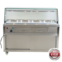 Heated Bain Marie Display Glass Top 1460x790x1250mm