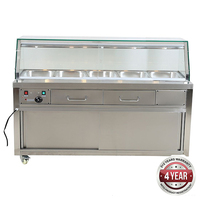 Heated Bain Marie Display Glass Top 1800x790x1250mm