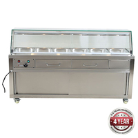 Heated Bain Marie Display Glass Top 2140x790x1250mm