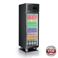 Single Glass Door Fridge Black 500L Tropicalised