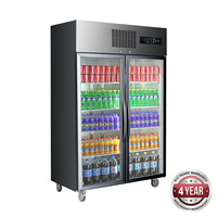 Double Glass Door Freezer Black 1000L Tropicalised
