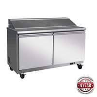 Thermaster 2 Door Pizza & Salad Prep Bench Fridge 527L