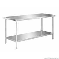 Prep Bench 1800x600x900mm Undershelf & Full Stainless