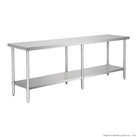 Prep Bench 2100x600x900mm Undershelf & Full Stainless