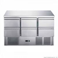 6 Drawer Compact Workbench Fridge S/S 368L 1365x700x900