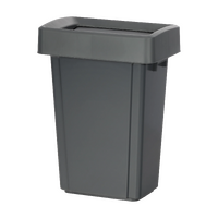 Slim Rectangular Plastic Bin with Lid 60L Grey - 525x 345x 700mm