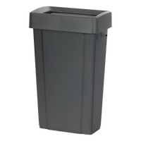 Slim Rectangular Plastic Bin with Lid 80L Grey - 525x 345x 850mm
