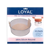 Pre-Cut Paper with Tabs Round 250mm/10 inch, 24 Sheets