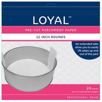 Pre-Cut Paper with Tabs Round 300mm/12 inch, 24 Sheets
