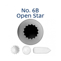 Loyal Bakeware Piping Nozzle Open Star No. 6B Stainless