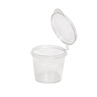 Small Plastic Hinged Lid Portion Cup  35ml Sleeve of 200
