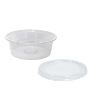 100x Clear Plastic Sauce Container w Lid Round 70mL Disposable Condiments