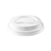 Coffee Cup Lid White Fits  8oz Pkt of 100