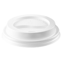 Coffee Cup Lid White Fits 12oz & 16oz Pkt of 100