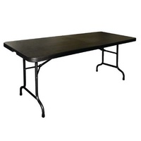 Bolero Folding Table Black Rectangular 6ft