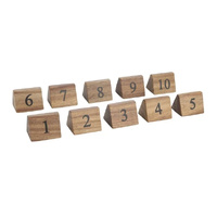 Olympia Acacia Table Number Signs Numbers 1-10