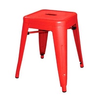 Bolero Steel Bistro Low Stool Red Pack of 4