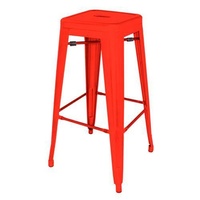 Bolero Steel Bistro High Stool Red Pack of 4