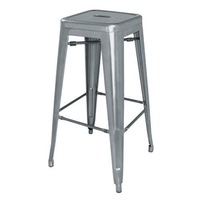 Bolero Steel Bistro High Stool Grey Pack of 4