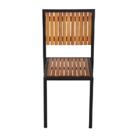Bolero Steel & Acacia Side Chairs Pack of 4