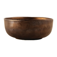 Olympia Ochre Deep Bowl Matt Black and Metalic Bronze 170mm 900ml (Pack of 6)