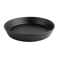 Olympia Cavolo Textured Black Flat Round Bowl 220(Ø)mm Pack of 4