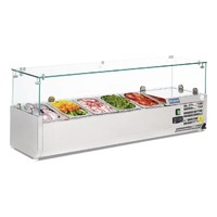 Polar G-Series Countertop Prep Fridge Glass Top Fits 5x 1/4 GN Pans