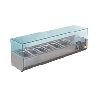 Polar G-Series Countertop Prep Fridge Glass Top Fits 5x 1/3GN & 1x 1/2GN