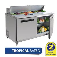 Polar 2 Door Ingredient Prep Fridge 527L Tropicalised