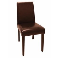 Bolero Faux Leather Dining Chairs, Dark Brown, Set of 2
