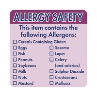 Allergy Safety Food Label, Roll of 500