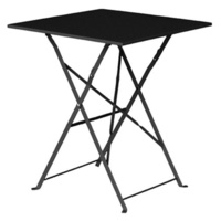 Bolero Pavement Style Square Steel Folding Table, Black