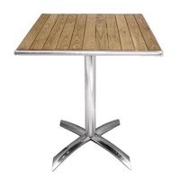 Bolero Square Flip Top Alum & Wood Cafe Table 600mm