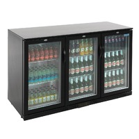 Polar G-Series Bar Fridge 3 Hinged Door Black 330L