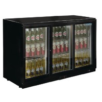 Polar G-Series Bar Fridge 3 Sliding Door Black 330L