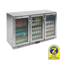 Polar Stainless Steel Bar 3 Door Bar Cooler 330L, Hinged Doors