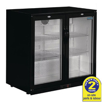 Polar Black Bar 2 Door Fridge 198L, Hinged