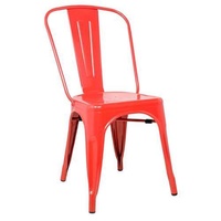 Bolero Steel Dining Chairs Red Pack of 4