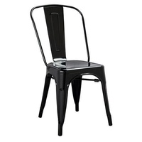 Bolero Steel Dining Chairs Black Pack of 4