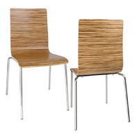Bolero Basic Wooden Dining Chairs, ZebraWood Set of 4