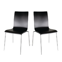 Bolero Basic Wooden Dining Chairs, Black Set of 4