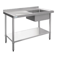 Vogue Sink Single Bowl 600x1200x900mm Left Hand Drainer