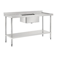 Vogue Sink Single Bowl 600x1500x900mm Double Drainer