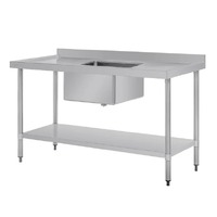 Vogue Sink Single Bowl 700x1500x900mm Double Drainer