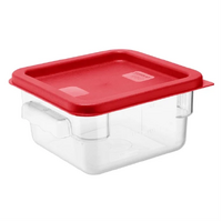 Polycarbonate Square Storage Container 1.5Ltr With Red Lid