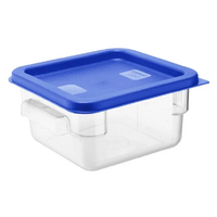 Polycarbonate Square Storage Container 1.5Ltr With Blue Lid